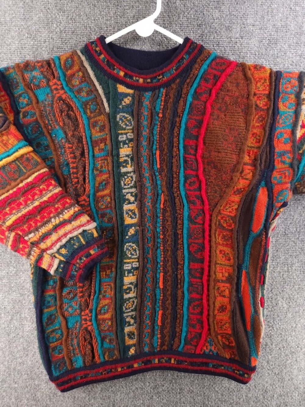 COOGI Pure New Wool Small Pullover Knit Sweater Thick Colorful Australia 3D